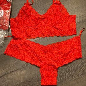3XL Elegant Moments 2pc Red Bralette/Boy Shorts